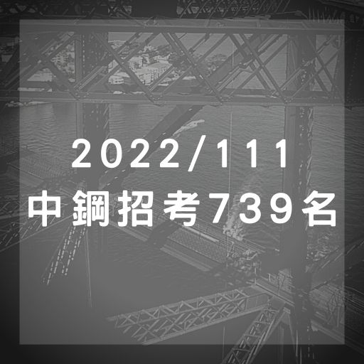 2022/111中鋼招考739名【招考延期】